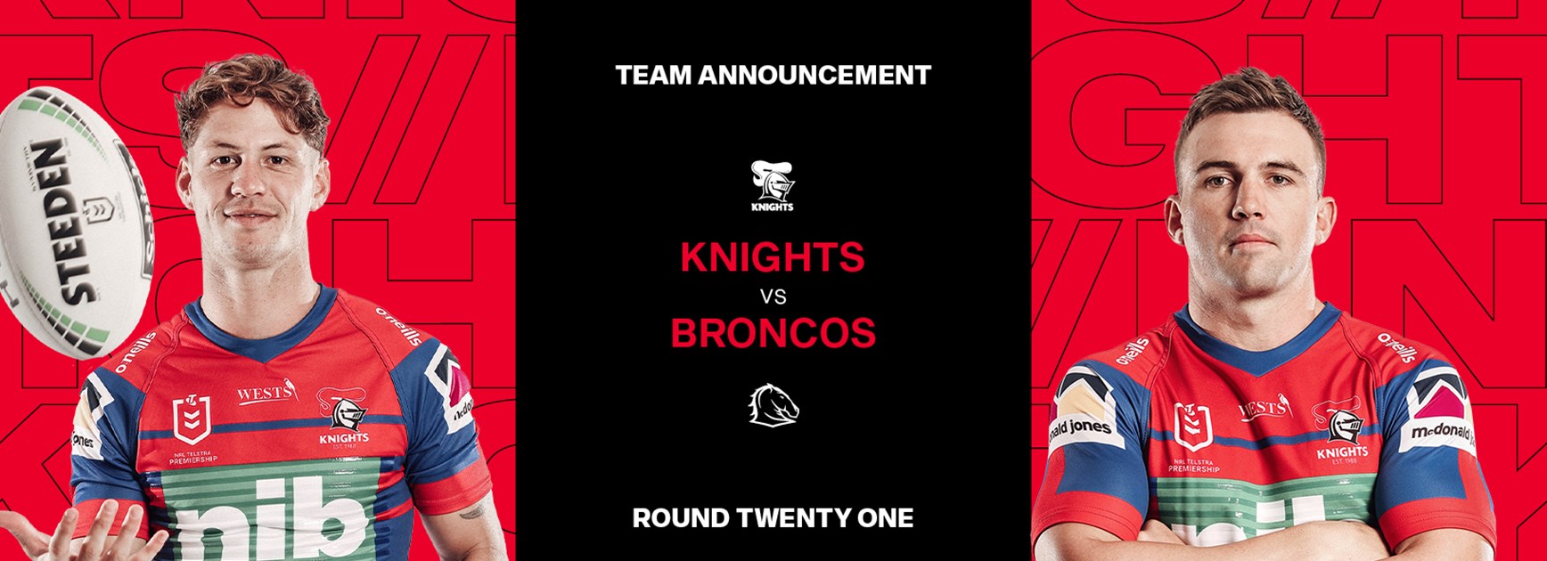 Knights v Broncos Round 21 NRL team list