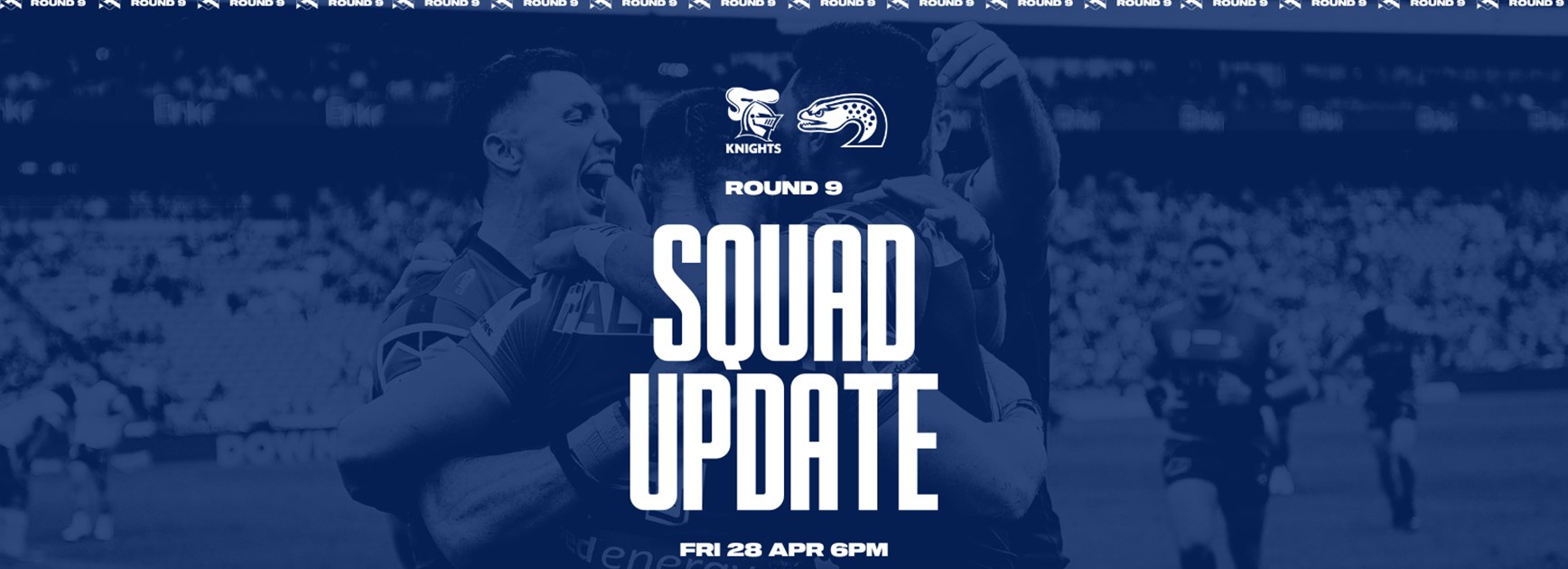 Squad Update: Team reduced ahead of Round 9