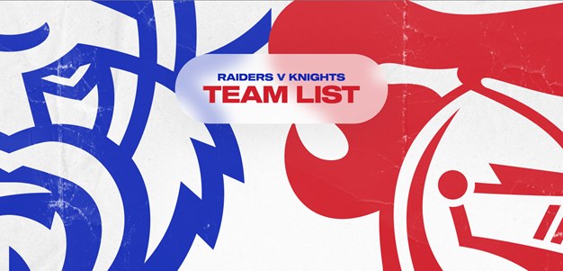 Raiders v Knights Round 18 NRL team list