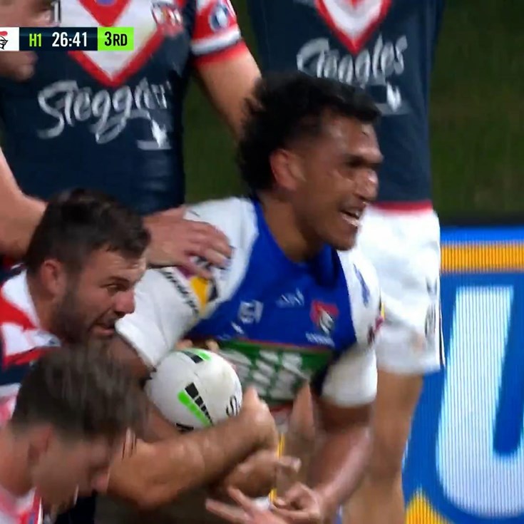 Jacob Saifiti on the inside as a gaping hole appears