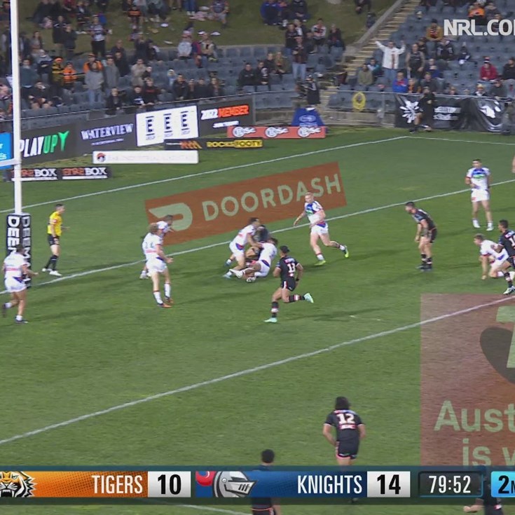 Watch the dramatic last few seconds Wests Tigers v Knights