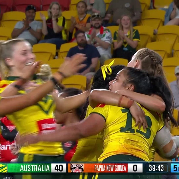 Upton and Aiken combine for stunning Jillaroos try